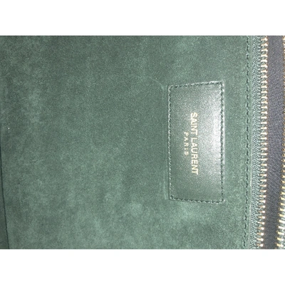 Pre-owned Saint Laurent Duffle Leather Handbag In Green