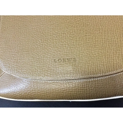 Pre-owned Loewe Khaki Leather Handbags