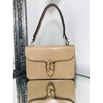 Pre-owned Gucci 1973 Beige Lizard Handbag
