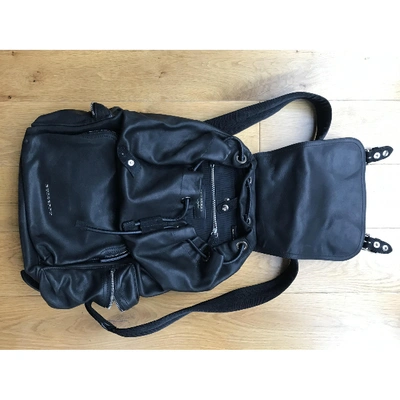 Pre-owned Burberry The Rucksack Leather Backpack In Black