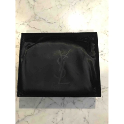 Pre-owned Saint Laurent Belle De Jour Blue Patent Leather Clutch Bag