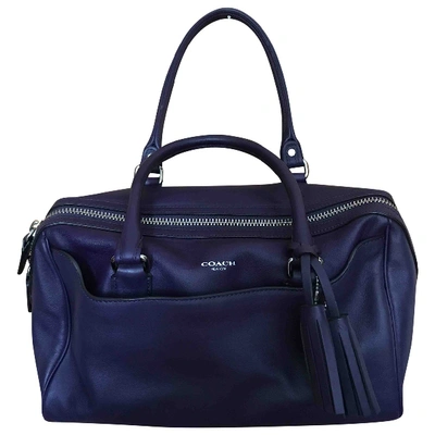 Pre-owned Coach Leather Handbag In Purple