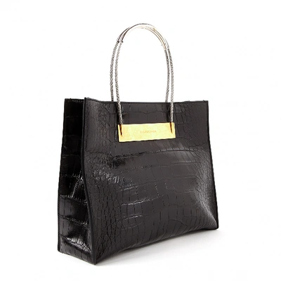 Pre-owned Balenciaga Cable Black Crocodile Handbag
