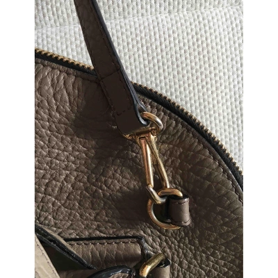 Pre-owned Burberry Leather Handbag In Beige