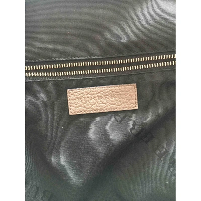 Pre-owned Burberry Leather Handbag In Beige