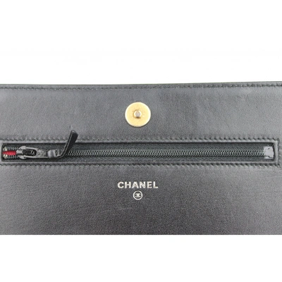 Pre-owned Chanel Wallet On Chain Beige Leather Clutch Bag
