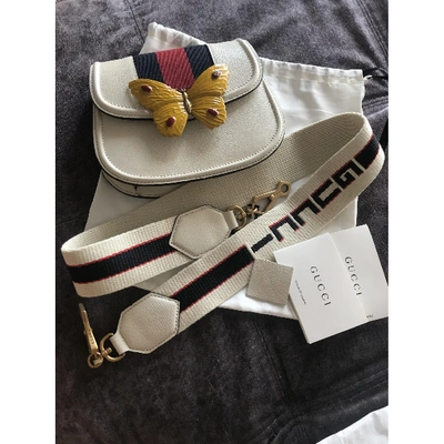 Pre-owned Gucci Lady Web White Leather Handbag