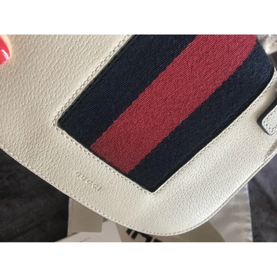 Pre-owned Gucci Lady Web White Leather Handbag