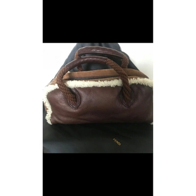 Pre-owned Fendi Brown Shearling Handbag