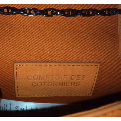 Pre-owned Comptoir Des Cotonniers Leather Clutch Bag In Orange