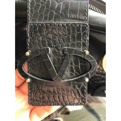 Pre-owned Valentino Garavani Black Crocodile Handbag