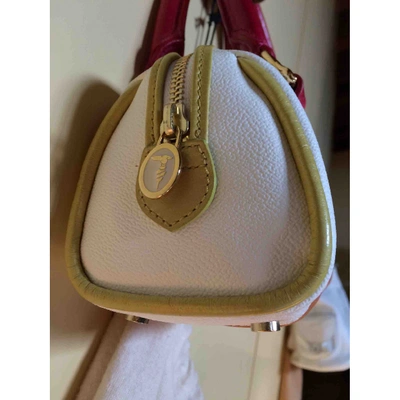 Pre-owned Trussardi Leather Handbag In White