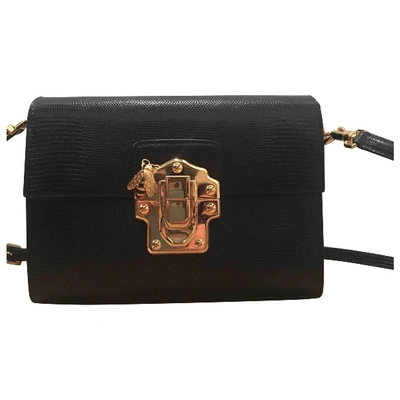 Pre-owned Dolce & Gabbana Lucia Leather Handbag In Black