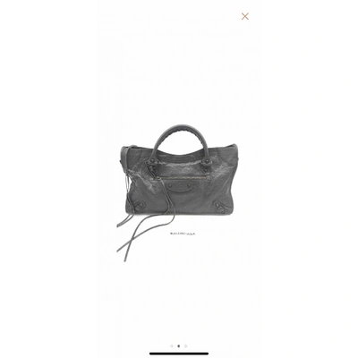 Pre-owned Balenciaga City Leather Handbag In Grey