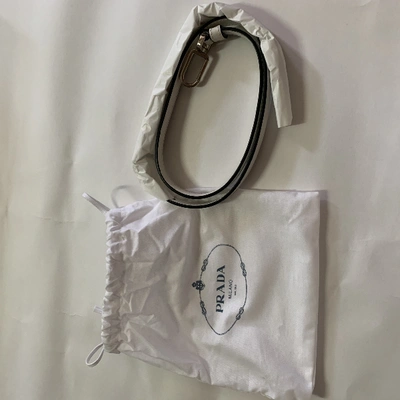 Pre-owned Prada Elektra Leather Handbag In White