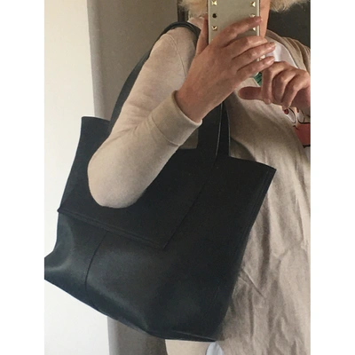 Pre-owned Victoria Beckham Simple Shopper  Leather Handbag In Black