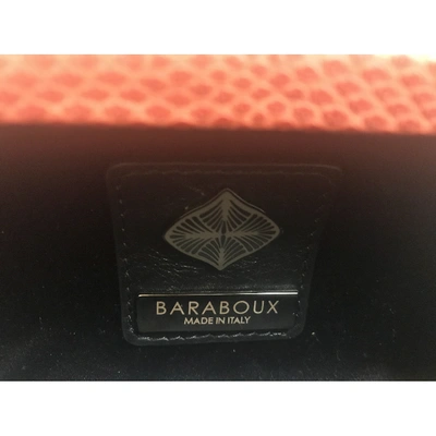 Pre-owned Baraboux Orange Leather Clutch Bag