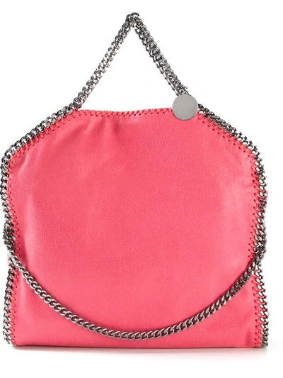 Stella Mccartney Bright Pink Falabella Shaggy Deer Fold Over Tote In Fluo Pink