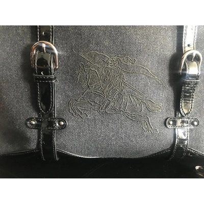 Pre-owned Burberry The Banner  Cloth Handbag In Grey