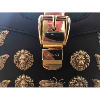 Pre-owned Gucci Sylvie Black Leather Handbag