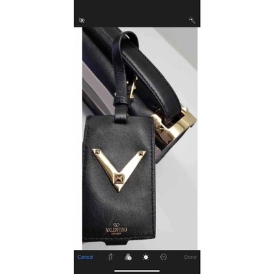 Pre-owned Valentino Garavani My Rockstud Black Leather Clutch Bag