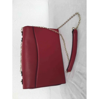 Pre-owned Emporio Armani Leather Crossbody Bag In Burgundy