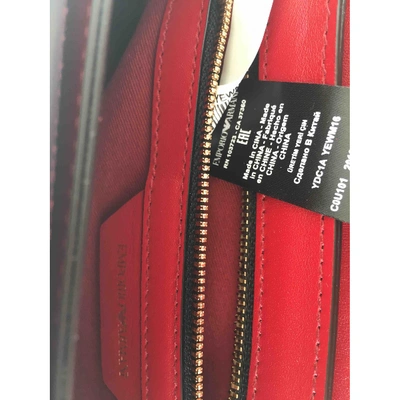 Pre-owned Emporio Armani Leather Crossbody Bag In Burgundy