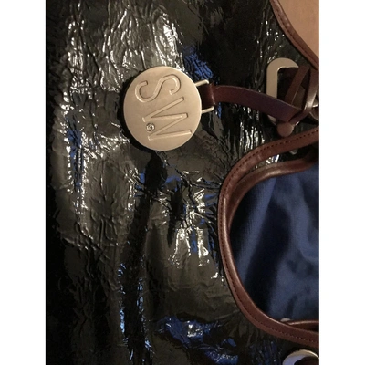 Pre-owned Stuart Weitzman Patent Leather Handbag In Black