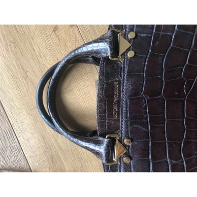 Pre-owned Emporio Armani Leather Handbag In Brown