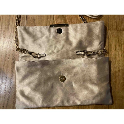 Pre-owned Emporio Armani Silk Clutch Bag In Beige