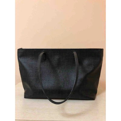 Pre-owned Fendi Roll Bag  Leather Tote In Black