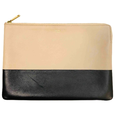 Pre-owned Celine Leather Clutch Bag In Multicolour