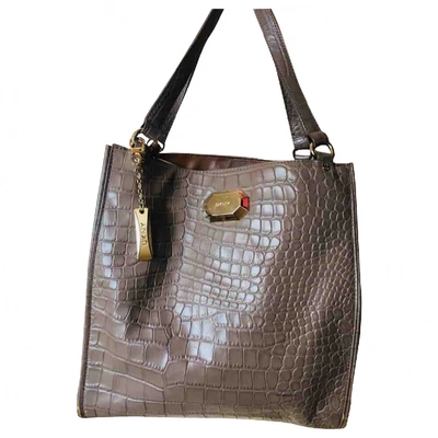 Pre-owned Dkny Beige Leather Handbag