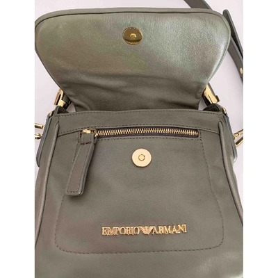 Pre-owned Emporio Armani Leather Crossbody Bag In Grey