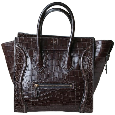 Pre-owned Celine Luggage Brown Crocodile Handbag