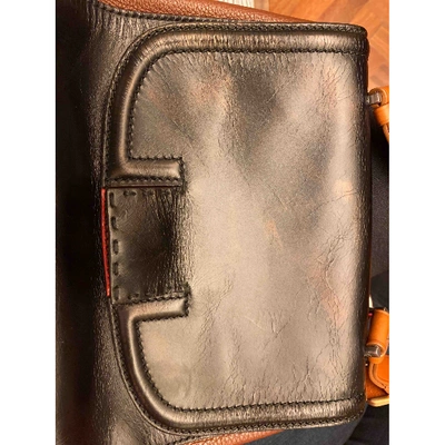 Pre-owned Fendi Silvana Black Leather Handbag