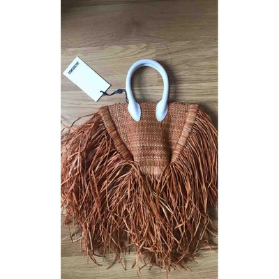 Pre-owned Jacquemus Le Petit Baci Orange Wicker Handbag