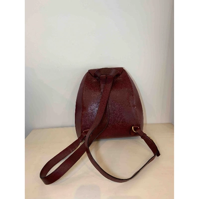 Pre-owned Cartier Burgundy Leather Backpack