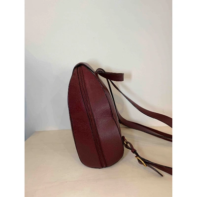 Pre-owned Cartier Burgundy Leather Backpack