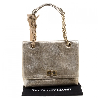 Pre-owned Lanvin Happy Gold Leather Handbag