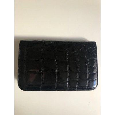 Pre-owned Dior Patent Leather Clutch Bag In Black