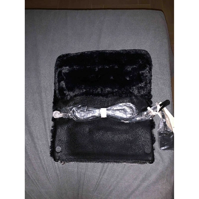 Pre-owned Pinko Black Faux Fur Handbag