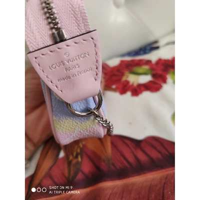 Pochette accessoire clutch bag Louis Vuitton Pink in Denim - Jeans -  25106005