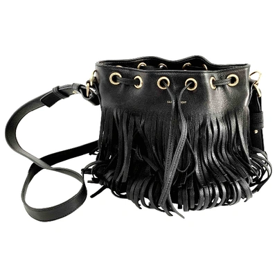 Pre-owned Saint Laurent Emmanuelle Leather Crossbody Bag In Black