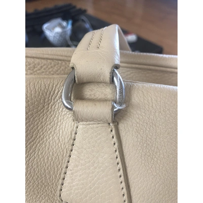 Pre-owned Prada Leather Handbag In Ecru