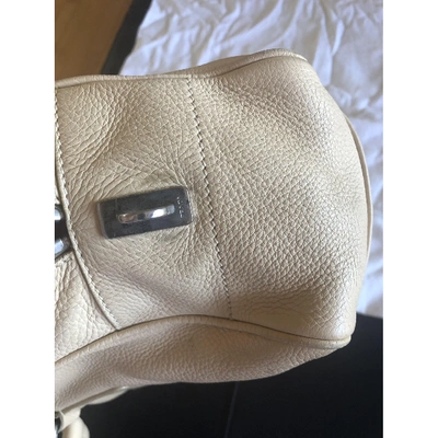 Pre-owned Prada Leather Handbag In Ecru