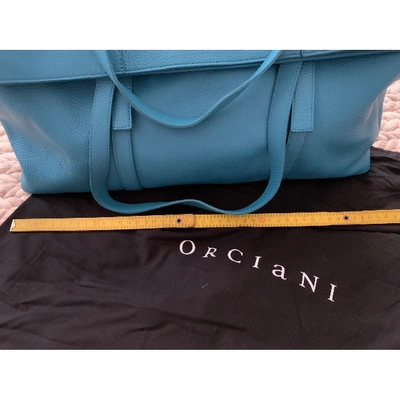 Pre-owned Orciani Turquoise Leather Handbag