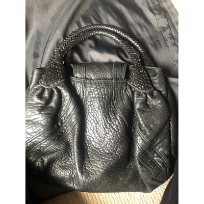 Pre-owned Fendi Spy Leather Handbag In Black