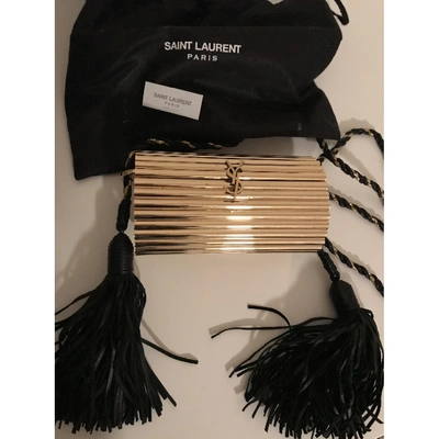 Pre-owned Saint Laurent Opyum Box Gold Clutch Bag