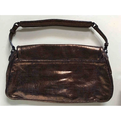 Pre-owned Hugo Boss Leather Handbag In Metallic